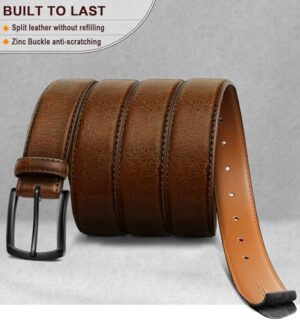 KEMISANT Men Belt 2Pack – Genuine Leather Belt for Men Dress Casual Golf Jeans 1 3/8" - Image 3