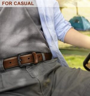 KEMISANT Men Belt 2Pack – Genuine Leather Belt for Men Dress Casual Golf Jeans 1 3/8" - Image 5