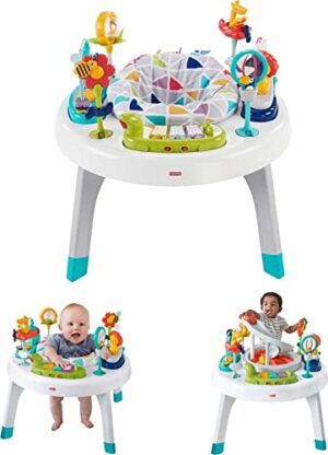 Fisher-Price 2-in-1 Sit-to-Stand Activity Center, Assorted & Deluxe Sit-Me-Up Floor Seat with Toy Tray, Multicolor, 2 Count - Image 2