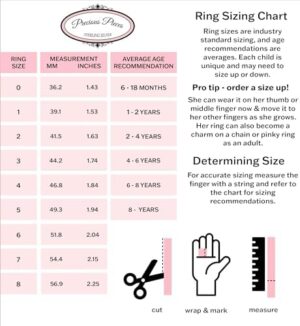 Precious Pieces Sterling Silver Simulated CZ Birthstone Baby Ring with Heart for little girls, Kids and Toddlers - Image 4