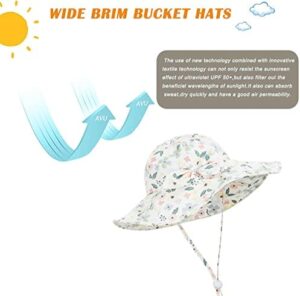 Baby Girl Sun Hat Summer Beach Hats with UPF 50+ Toddler Infant with Wide Brim Strap Outdoor Bucket Hat - Image 3