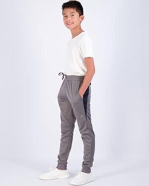 Real Essentials 3 Pack: Boy's Active Athletic Casual Jogger Sweatpants with Pockets - Image 5