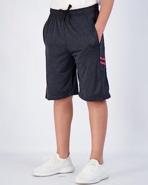 Real Essentials 5-Pack Youth Dry-Fit Active Athletic Basketball Gym Shorts with Pockets Boys & Girls - Image 2