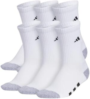 adidas Athletic Cushioned Crew Socks(6 pairs)for kids boys girls,durable breathable