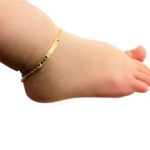 Personalized Baby Anklet 16K Plated Gold Rose Gold Silver Customized Kids Birthday Unique Gift New Born to Teen Kids Personalized gift