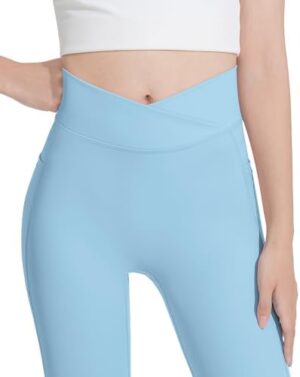 HASMES Girls Flare Leggings with Pockets Kids Bell Bottom High Waisted Flare Yoga Pants for Dance Activewear - Image 5