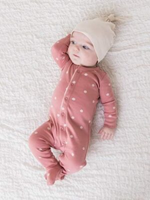 Colored Organics - Newborn Hat - Organic Cotton Baby Hat - Top Knot Newborn Cap - Image 4