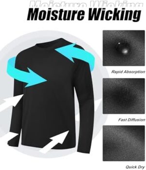 OYGSieg 6 Pack Long Sleeve Shirts for Men Moisture Wicking UPF SPF Sun Protection Tee Shirts Workout T Shirts Casual - Image 3