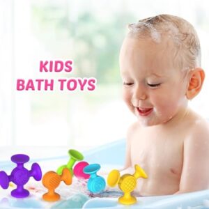 Toddlers Suction Cup Bath Toys: 12 Pcs Sensory Suction Bath Toys for Toddler, Kids Suction Fidget Toys Suction Cup Toys for Windows Travel - Image 4