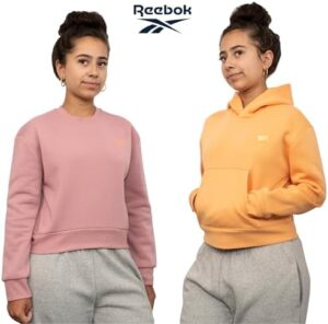 Reebok Girl's Sweatshirt Hoodies 2 Pack Sweatshirts Fashion Hoodie Crewneck Sweaters for Girls Sizes 7-16 - Image 2