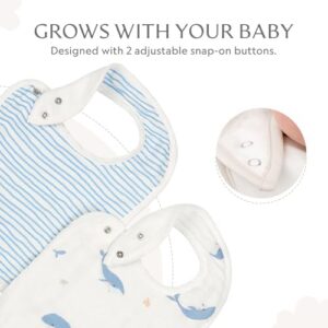 Bamboo Little Baby Bibs (Pack of 2) - Bibs with Adjustable Snaps- Absorbent Terry Backing - Image 5