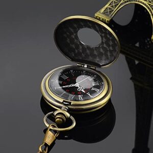 LYMFHCH Vintage Pocket Watch Roman Numerals Scale Quartz Pocket Watches with Chain Christmas Graduation Birthday Gifts Fathers Day - Image 4