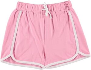 Pink Angel 4 Piece Dolphin Shorts for Girls, Running, Gym Workout Shorts for Kids, Activewear Drawstring Cotton Shorts - Image 6