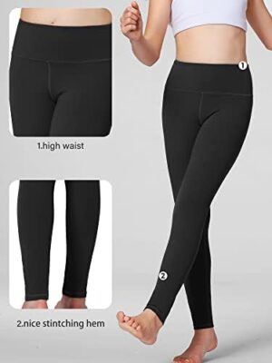 Stelle Girls Athletic Leggings Kids Dance Workout Running Yoga Pants with Hidden Pocket - Image 4