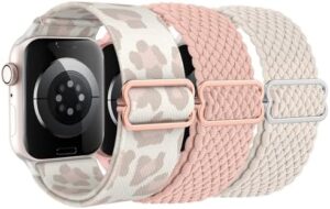 Delidigi Stretchy Bands Compatible for Apple Watch Band Women 40mm 38mm 41mm 42mm 44mm 45mm 46mm 49mm, Nylon Braided Straps for iWatch Series 10 9 8 7 6 SE 5 4 3 Ultra Ultra 2 - Image 8