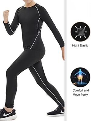 3/4 Pack Youth Boy’s Compression Pants Leggings Tights Athletic Base Layer Under Pants Gear for Football Sports - Image 3