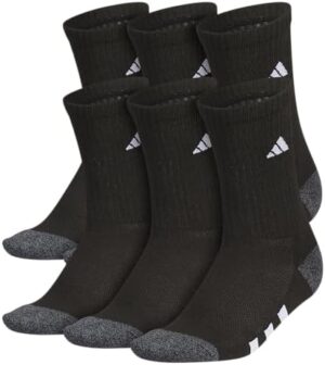 adidas Athletic Cushioned Crew Socks(6 pairs)for kids boys girls,durable breathable