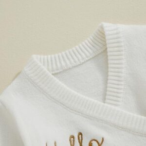 Unisex Newborn Baby Boy Girl Clothes Hello World Print Long Sleeve Romper Knit Sweater Onesie Coming Home Outfit - Image 3