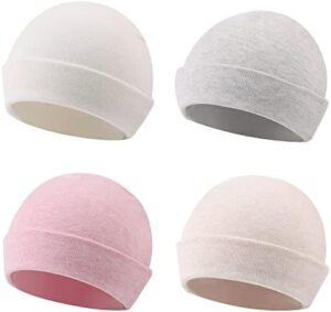 Zsedrut Spring Infant Hospital Beanie Newborn Baby Girls Cotton Hat Tolddler Boy Soft Double-Layer Hat