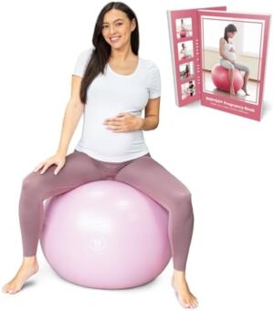 BABYGO® Birthing Ball for Pregnancy & Labor + Our Award Winning Book - Exercise, Birth & Recovery Plan, 5X Stronger Than a Yoga Ball with Eco Friendly Material