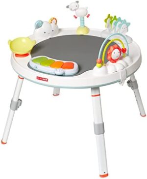 Gift Set of Skip Hop 3 in 1 Baby Activity Center, 4mo+, Silver Lining Cloud + Skip Hop 3-Stage Developmental Learning Crawl Toy, Explore & More Follow-Me Bee - Image 3