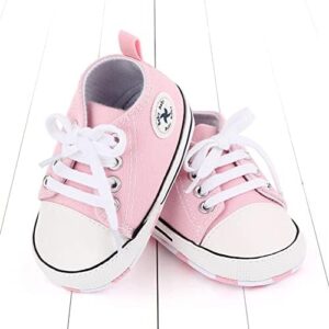 Unisex Baby Girls Boys Shoes Infant Soft Sole Canvas Newborn First Walkers High Top Anti-Slip Sneakers - Image 3