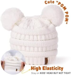 FURTALK Baby Winter Knitted Beanie Hat Soft Warm Lined Pom Pom for Infant Toddler Skull Cap - Image 7