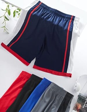 Liberty Imports 5 Pack Big Boys Youth Athletic Mesh Basketball Shorts with Pockets Quick Dry Activewear - Image 7