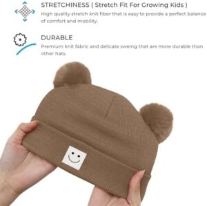 Baby Beanie Hat Toddler Infant Winter Knitted Hat Kids Soft Warm Pom Pom Beanie Cap for Boys Girls - Image 5