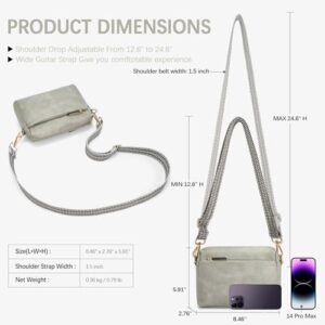 BOSTANTEN Small Crossbody Purse for Women Triple Zip Cell Phone Leather Handbag with Colored Shoulder Strap - Image 3