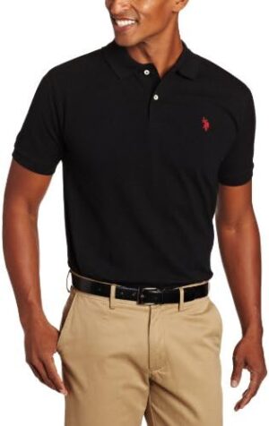 U.S. Polo Assn. Men's Classic Polo Shirt, Two-Button Closure Pique Polo Shirt, Summer Fashion Golf Shirt