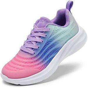 DREAM PAIRS Girls Boys Shoes Kids Tennis Sparkle Glitter Lace up Athletic Running Sneakers