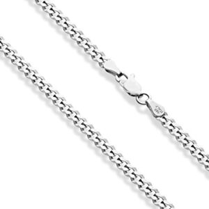 Miabella Solid 925 Sterling Silver Italian 3.5mm Diamond Cut Cuban Link Curb Chain Anklet for Women, Made in Italy - Image 2