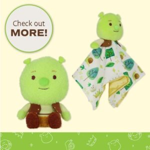 KIDS PREFERRED Shrek Activity Toy – Made with Super Soft Material & Features Jingle Bell, Child-Safe Mirror & Crinkle Sound – Use The C-Clip for Easy Hanging as On-The-Go Baby Toy for Boys & Girls - Image 2