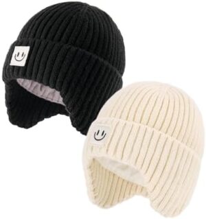 FURTALK Baby Beanie Winter Warm Hats Fleece Lined with Earflap Cute Knit Kids Caps