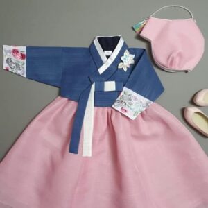 Korean Baby Girl Hanbok for 100~15y/o Floral Embroidery Sleeves Hanbok Brooch Inlcuded Girl Baby Kids - Image 5