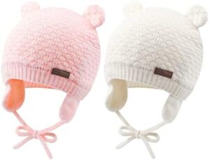 Duoyeree Kids Baby Hat Soft Warm Cable Knit Beanie Toddler Girl Fall Winter Hats - Image 2