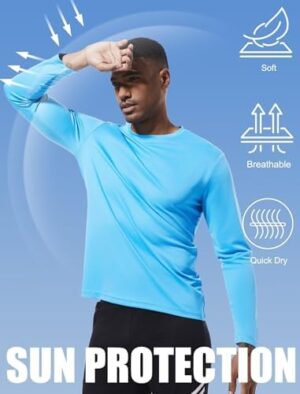 OYGSieg 6 Pack Long Sleeve Shirts for Men Moisture Wicking UPF SPF Sun Protection Tee Shirts Workout T Shirts Casual - Image 5