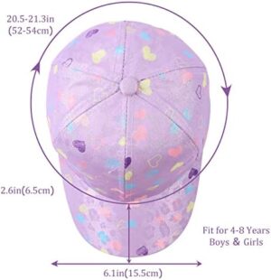 Girls Baseball Cap Kids Cute Sun Hat Adjustable Trucker Hats Toddler Rainbow Floral Ponytail Caps Spring Summer - Image 6