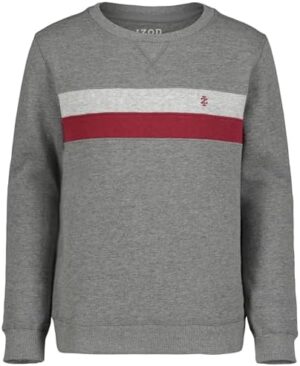 IZOD Boys' Long Sleeve Fleece Crewneck Pullover Sweatshirt