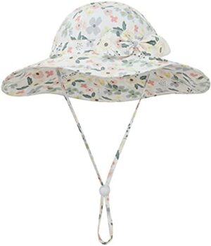 Baby Toddler Infant Girls Bucket Sun Hats Protection Beach UPF 50+ Toddler Wide Brim Bucket Summer Hats - Image 2