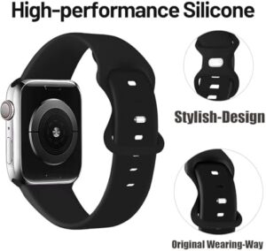 LANGXIAN Premium Silicone Compatible with Apple Watch Band 38mm 40mm 41mm 42mm 44mm 45mm 46mm, Sport Women Men Strap for iWatch Series 10 9 8 SE 7 6 5 4 3 2 1 - Image 2