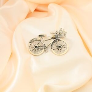 Crystal Rhinestone Creative Bicycles Brooch Pin for Women Retro Elegant Handmade Blue Brooches Pins Classic Wedding Fashion Jewelry Accessories Gift - Image 4