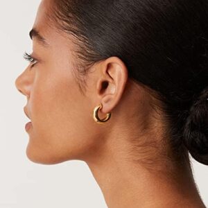 PAVOI 14K Gold Plated Lightweight Chunky Open Hoops for Women | Trendy Gold Hoop Earrings - Image 5