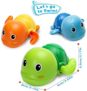 Bath Toys, Cute Swimming Turtle Baby Bath Toys for Toddler 1-3, Water Pool Floating Wind Up Toys for 1 Year Old Boy Girl Gifts, Infant Toddlers Kids Bathtub Toys, 3 Pack - Image 7