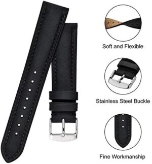 BISONSTRAP Watch Strap, Vintage Leather Replacement Bracelet, Band Width-14mm 15mm 16mm 17mm 18mm 19mm 20mm 21mm 22mm 23mm 24mm - Image 4