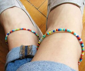 Starain Small Bead Anklets for Women Beach Foot Ankle Bracelet Cute Colorful Boho Beaded Anklets 8 inches - Image 5