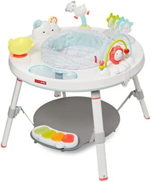 Gift Set of Skip Hop 3 in 1 Baby Activity Center, 4mo+, Silver Lining Cloud + Skip Hop 3-Stage Developmental Learning Crawl Toy, Explore & More Follow-Me Bee - Image 2