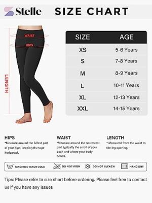 Stelle Girls Athletic Leggings Kids Dance Workout Running Yoga Pants with Hidden Pocket - Image 6