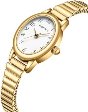 BOFAN Small Gold Watches for Women Easy Read Ladies Quartz Wrist Watch with Stainless Steel Expansion Band,Waterproof. - Image 2